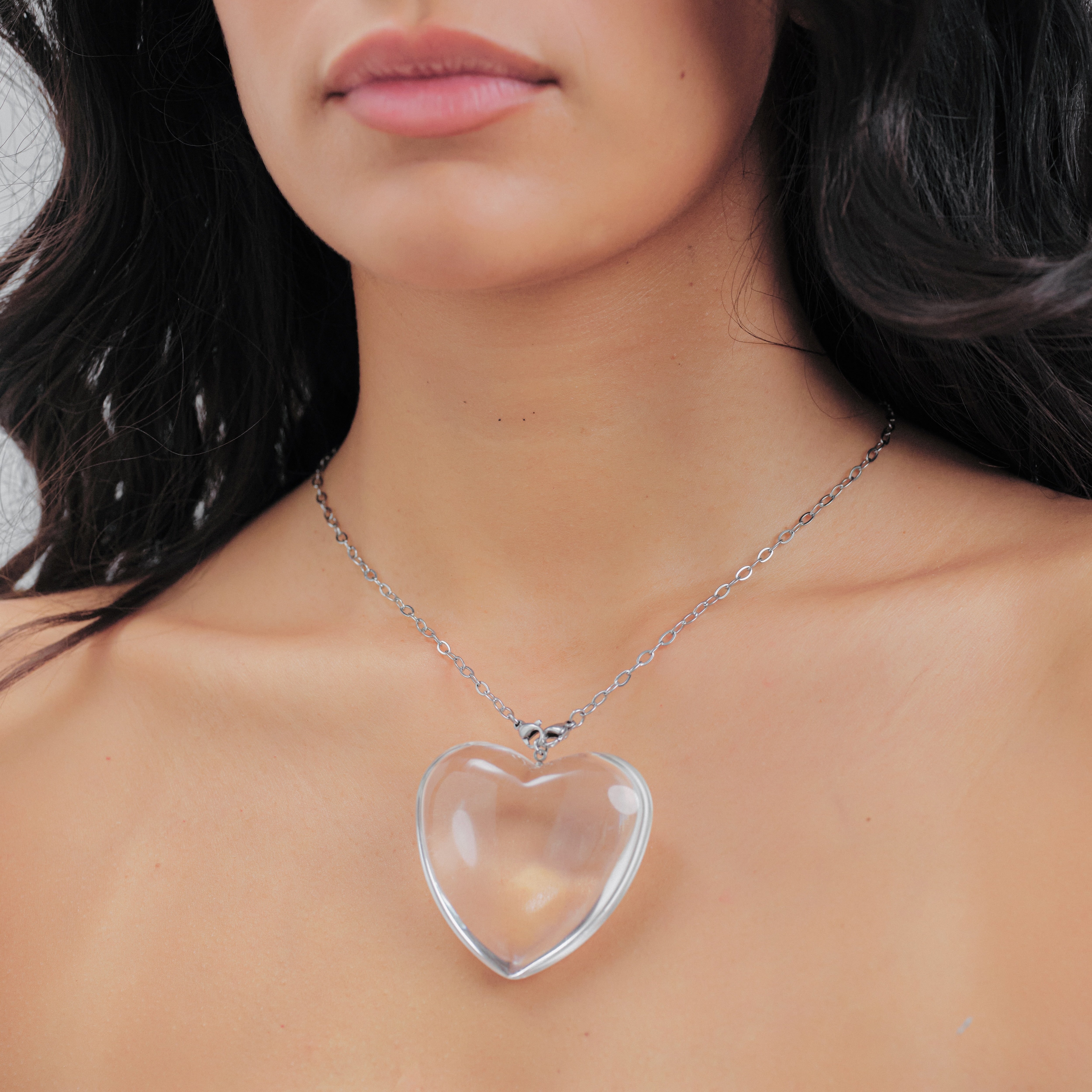 Big Heart Necklace Clear | The Good Statement