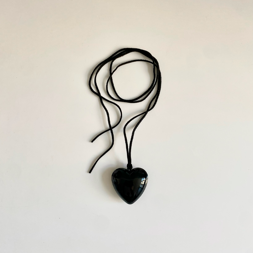 アクセサリー DEPT VTOPIA GIVEN HEART NECKLACE / black Black Diamond Heart Pendant