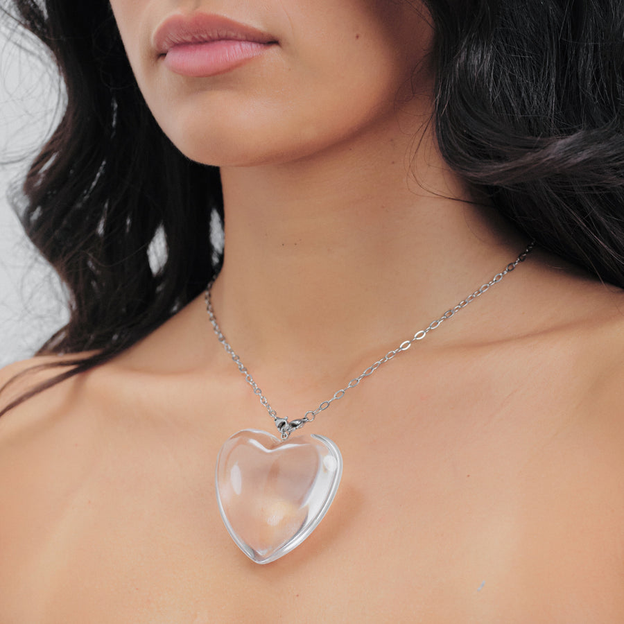 Big Heart Necklace Clear | The Good Statement