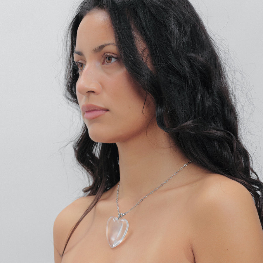 Small Heart Necklace Clear | The Good Statement