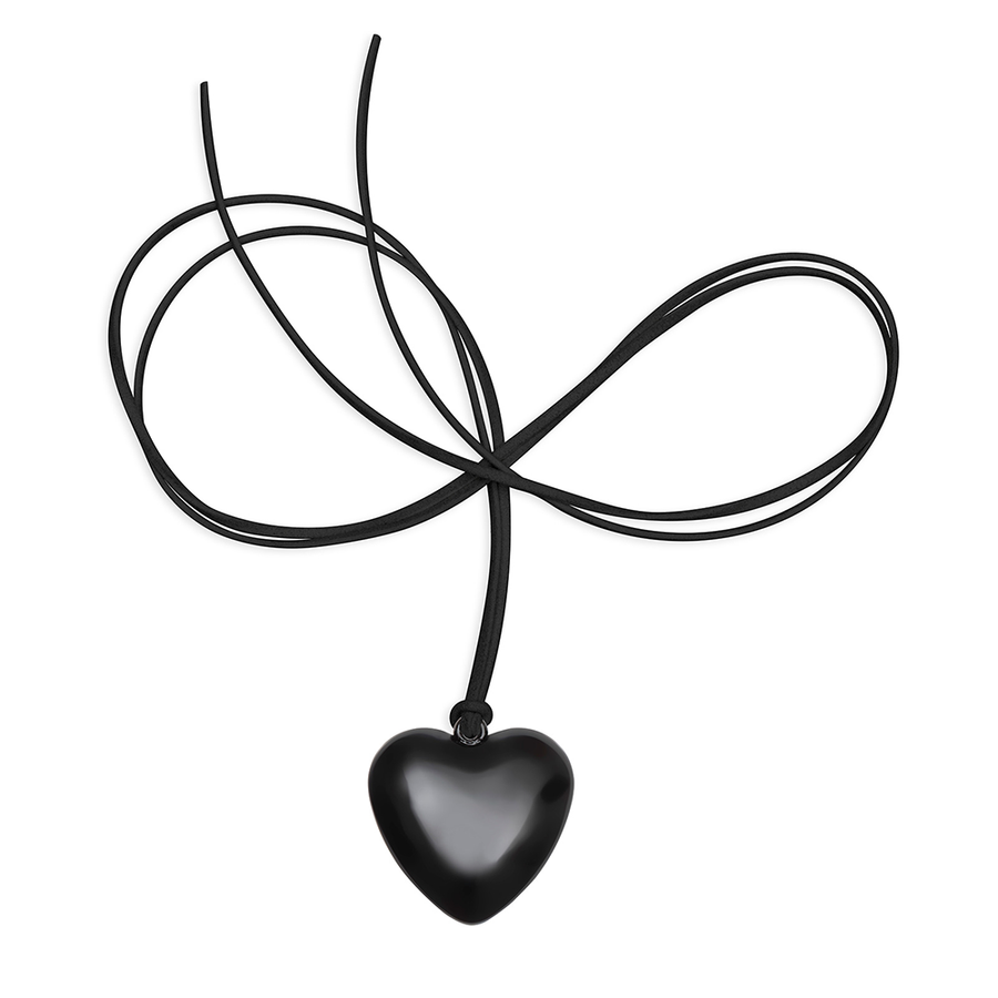 SMALL HEART NECKLACE / BLACK