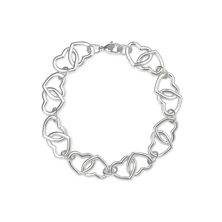 SMALL HEART LINK BRACELET SILVER The Good Statement