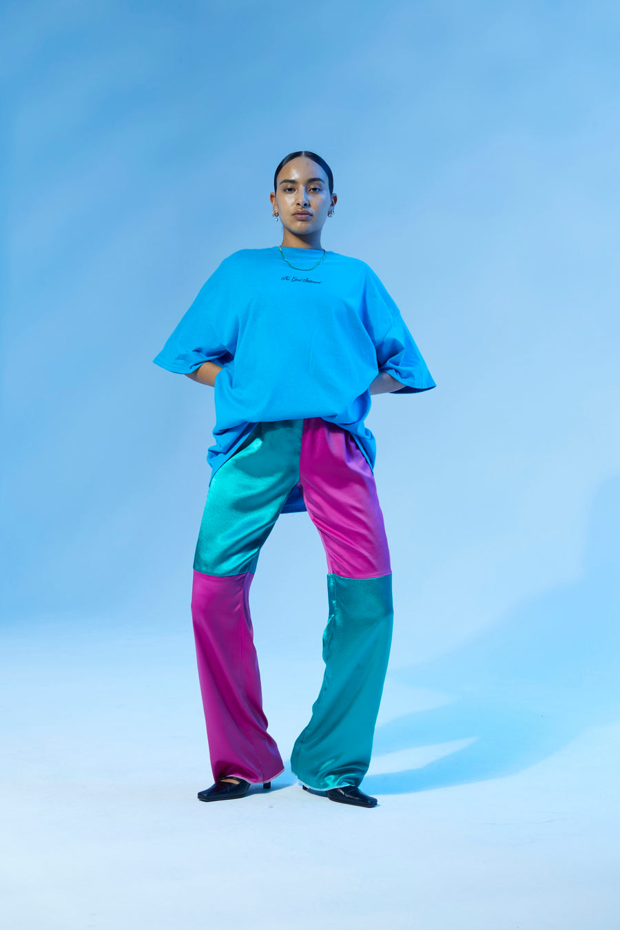 ROULETTE PANTS / TEAL MAGENTA